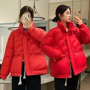 冬装韩版棉服女短款立领简约百搭时尚休闲保暖小个子外套