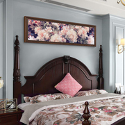 美式卧室装饰画油画花卉风格，床头画大气乡村，田园挂画横幅欧式壁画