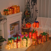 圣诞主题摆件圣诞灯礼盒三件套圣诞节产品生日聚会装饰道具