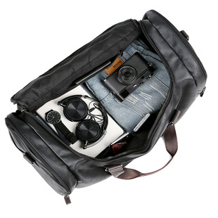 pu皮大容量旅行包男士商务出差行李包旅游背包韩版手提单肩行李袋