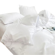 民宿酒店专用被套四件套隔脏白色床单宾馆床上用品被子被褥全套3