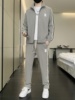 李宁适配套装男士春秋季青少年潮牌帅气百搭一套灰色运动服两件套