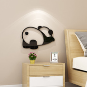 网红熊猫3d立体小房间布置改造卧室床头墙面装饰客厅餐厅墙壁贴纸