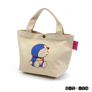 日本哆啦a梦机器猫，米色帆布休闲时尚，手提包托特包挎包