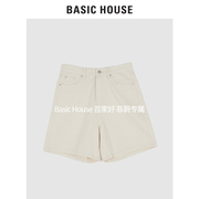 Basic House/百家好2023夏季牛仔短裤女韩版休闲B0143B54232