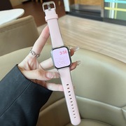 适用苹果手表s8表带，简约柔软硅胶applewatch果冻，透明彩色iwatch女