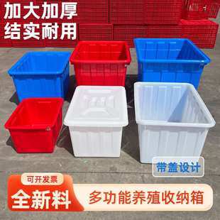 长方形塑料桶加厚蓄水桶家用大容量，胶桶带盖养鱼水箱泡瓷砖桶熟胶