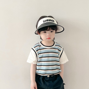 儿童帽子夏季韩版男童，空顶帽宝宝大檐女孩，遮阳防晒防紫外线太阳帽