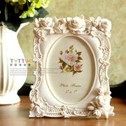 树脂经典像框纯白色玫瑰之约装饰像框欧式结婚纱照相框相架
