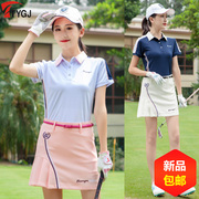 夏款高尔夫服装女士短袖t恤polo衫羽毛球，运动裙套装运动服套装