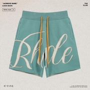 rhude字母logo提花潮牌五分裤美式高街男女，宽松嘻哈休闲毛线短裤
