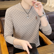 秋季潮流时尚长袖体恤男士矮个子，修身韩版xs小码圆领套头休闲卫衣