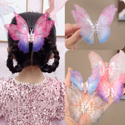 儿童超仙蝴蝶珍珠发夹发饰女童，发卡仙女会动的蝴蝶头饰可爱饰品