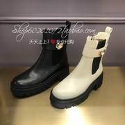 恋尚萝莎2023秋冬季女靴，英伦方头瘦瘦靴粗跟切尔西靴中靴4t57301