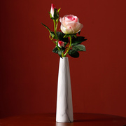 ins风餐桌装饰品摆件高级感小众一枝花玫瑰花瓶客厅插花简约现代