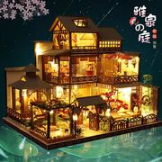 时尚儿童玩具diy小屋日式m大型古镇别墅手工，制作房子建筑模型拼装