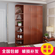 简约现代木质衣柜4门卧室，整体定制组合柜子3门储物成人大衣橱白色