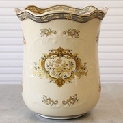 欧式创意陶瓷垃圾桶卷轴字画，收纳桶美式杂物，储物筒装饰大花瓶