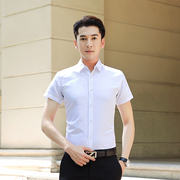 夏季白衬衫男短袖商务正装，韩版修身职业大码工装，薄款白色半袖衬衣