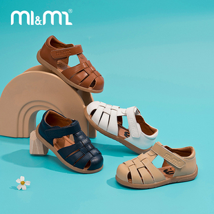 m1m2西班牙童鞋夏季宝宝凉鞋复古镂空儿童沙滩鞋包脚防滑透气