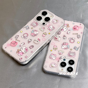 日韩ins风可爱hellokitty猫卡通适用苹果14手机壳iphone13promax15pro保护套12硅胶防摔11全包硬女高级感