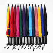 极速16骨素色彩虹伞长柄直杆，伞防风伞晴雨伞，商务伞定制logo广