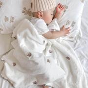 豆毯婴儿子纯棉纱布盖宝