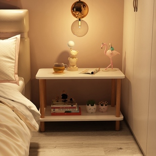 床头柜子置物架2023现代简约极窄小型简易实木卧室床边柜替代