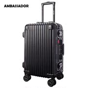 ambassador大使箱包万向轮铝框拉杆箱pc登机箱20寸25寸镜面行李箱