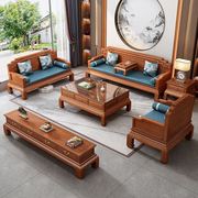 2023实木沙发新中式沙发，印尼花梨木沙发，大户型别墅冬夏两用仿古式