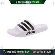 美国直邮Adidas阿迪达斯男士拖鞋凉鞋白色徽标平底简约露趾夏季