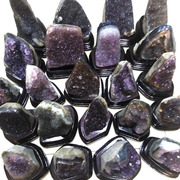 乌拉圭天然紫水晶洞原石软糖，彩晶簇晶花摆件，带底座消磁镇宅保平安