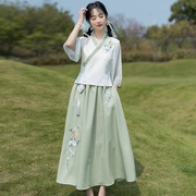 新中式汉服汉服改良版连衣裙少女夏装2023学生中国风裙子套装