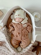 男童衣服秋冬加绒2两件套棉衣，7个月宝宝，冬装分体1岁保暖居家棉服