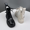 2024网靴透气镂空厚底英伦风平跟马丁靴时尚双拉链韩版凉靴子