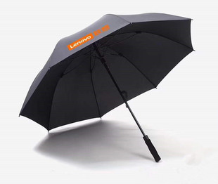 联想纯色直杆雨伞男女大号双人伞太阳伞高尔夫雨伞带伞包背带