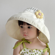 女童防晒帽子夏季薄款大帽檐洋气网纱儿童太阳帽女宝宝遮阳渔夫帽