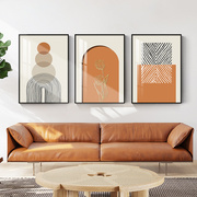 客厅装饰画约沙发背景墙挂画橙色抽象三联组合壁画卧室墙画