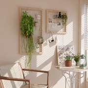 实木网格花架阳台壁挂式绿植，架墙上置物架，养花架子铁艺挂墙装饰架