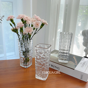 复古小花瓶ins风，摆件客厅插花北欧创意水晶，透明玻璃瓶水培装饰品
