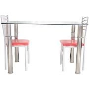 现代简易钢化玻璃餐桌椅，经济型长方形正方形玻璃桌子，家用双层饭桌