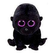 正版美国ty大眼睛毛绒公仔黑猩猩乔治可爱小猴子真玩具布娃娃