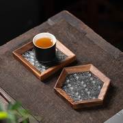 拓土海棠花玻璃杯垫家用创意，隔热茶垫茶杯蝶中式功夫茶具杯托防烫
