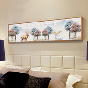 535床头卧室装饰画，北欧横幅单幅抽象房间背景，现代简约麋鹿墙画