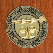 中式仿古橱柜拉手明清古典家具衣柜，鞋柜门把手圆形刻花拉环铜
