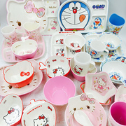 HelloKitty儿童餐盘分格仿陶瓷宝宝辅食碗勺幼儿园家用卡通婴儿碗