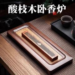 酸枝木卧香盒家用室内熏香炉木质线香盒焚香插沉香线香插复古摆件