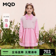 同款MQD童装女童套装24春季翻领衬衫连衣裙子两件套