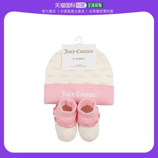 香港直邮潮奢juicycouture女童babies毛线鞋帽套装童装