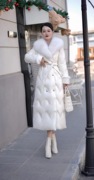羽绒服女装2023年冬季大狐狸毛领，奢华时尚气质女神，白鸭绒(白鸭绒)外套